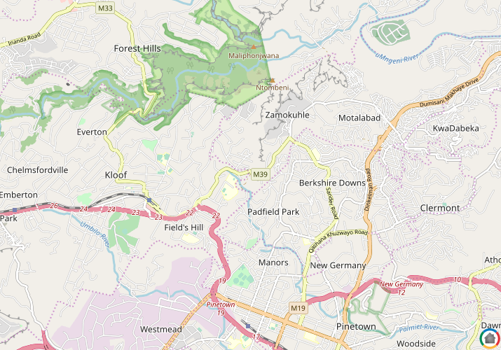Map location of Wyebank